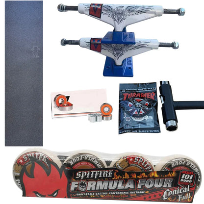 Kit Truck Venture + Lixa Gringa + Rolamentos + Roda SpitFire + Parafusos & Chave T