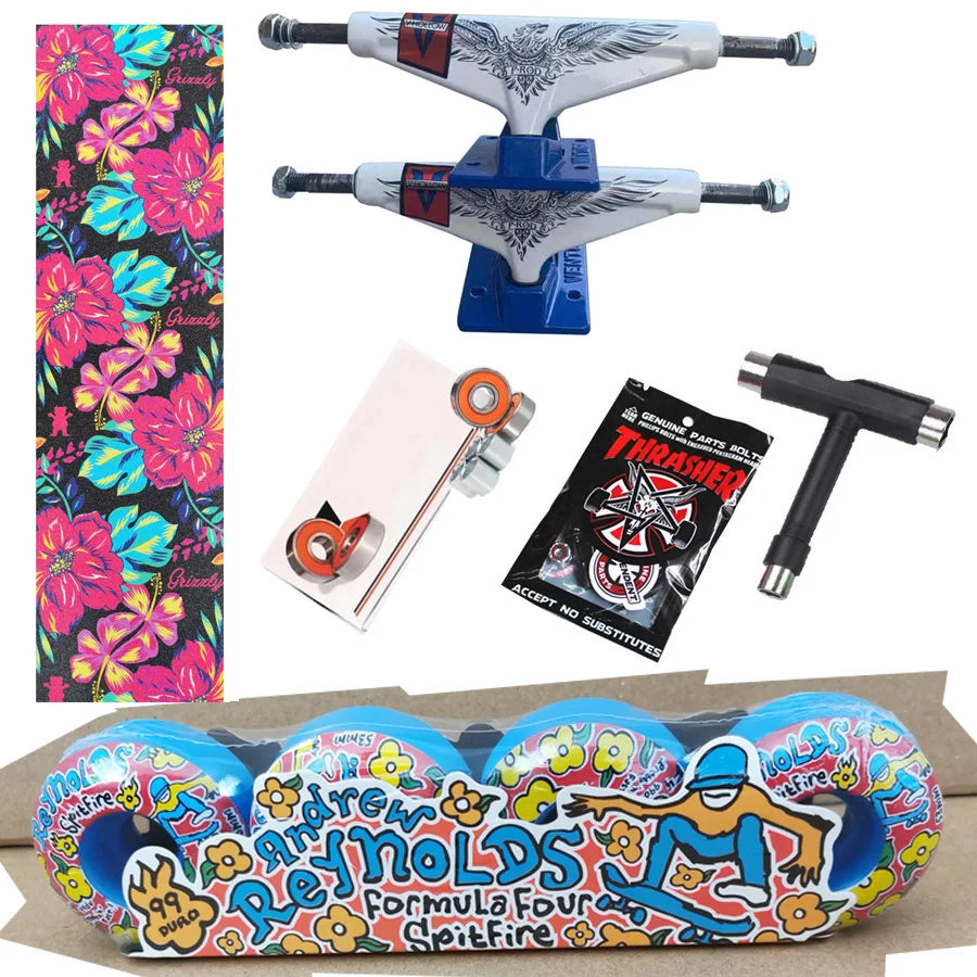 Kit Truck Venture + Lixa Gringa + Rolamentos + Roda SpitFire + Parafusos & Chave T