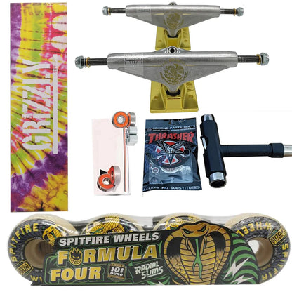 Kit Truck Venture + Lixa Gringa + Rolamentos + Roda SpitFire + Parafusos & Chave T