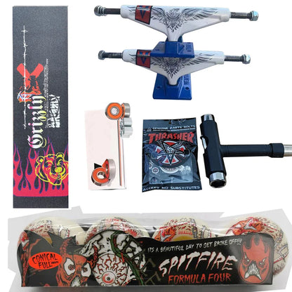 Kit Truck Venture + Lixa Gringa + Rolamentos + Roda SpitFire + Parafusos & Chave T