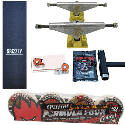 Kit Truck Venture + Lixa Gringa + Rolamentos + Roda SpitFire + Parafusos & Chave T